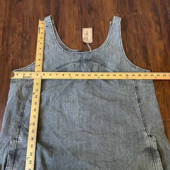 NATURAL LIFE JJ Jumper Dress Gray Denim Sleeveless Mini Frayed NWT - Picture 11 of 12